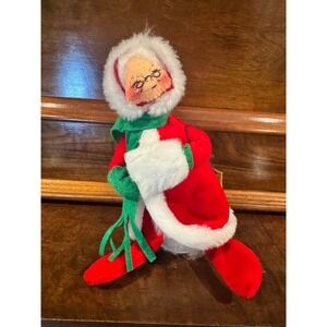 Annalee Doll Mrs Claus Doll 8" Christmas Holiday Winter Vintage
